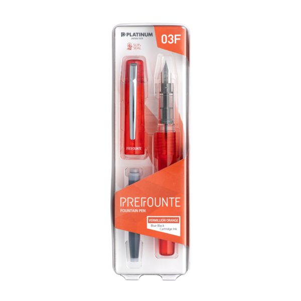 Stilou Prefounte Vermillion Orange, Platinum Pen