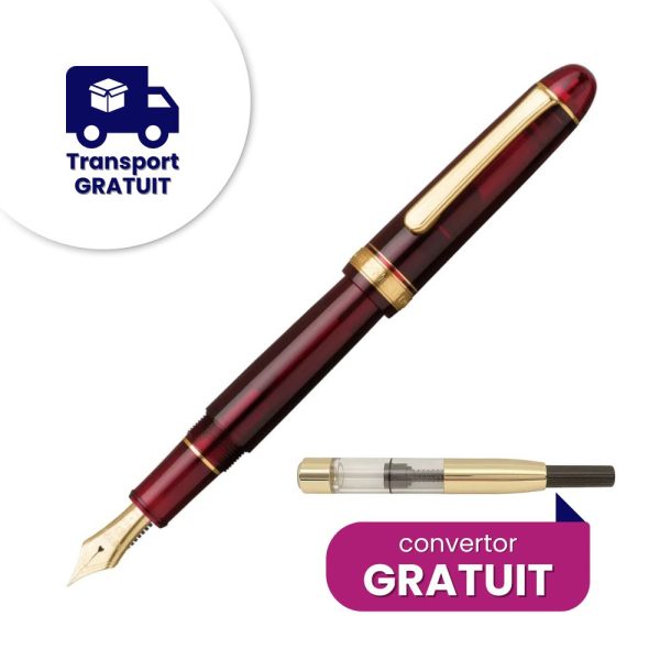 Stilou #3776 Century Bourgogne, penita Aur 14 Kt, Platinum Pen