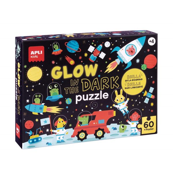 Puzzle iluminiscent În spațiu Apli Kids