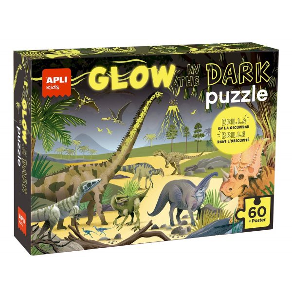 Puzzle iluminiscent Dinozauri Apli Kids