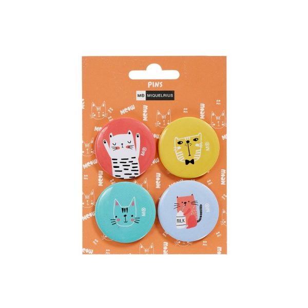 Set 4 ecusoane metalice Cat rule colecția Back2Fun Miquelrius