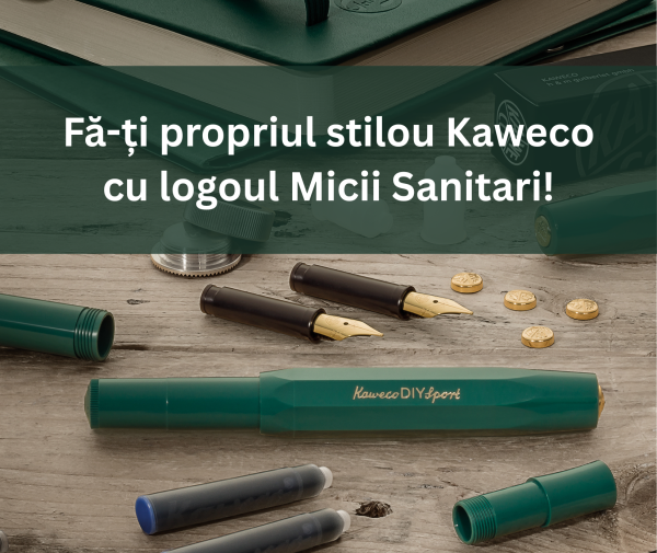 Stilou Kaweco DIY SPORT Emerald Eve cu logo Micii Sanitari