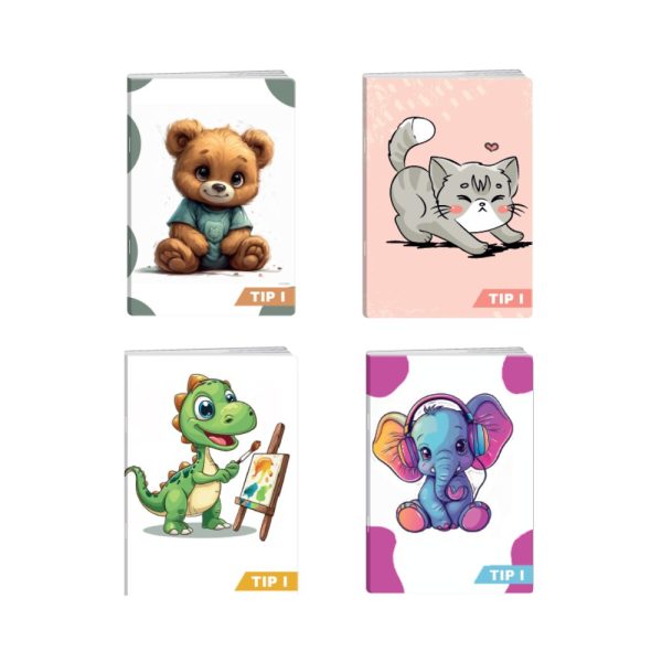 Caiet Elisa Tiny Tails A5, 32 file
