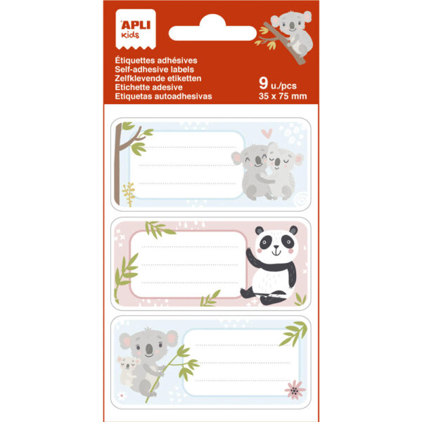 Set etichete școlare Apli Kids, 75 × 35 mm